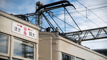 old train model BIWAKO,Keihan railway,japanのeditorial素材