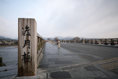 Togetsu bridge at Arashiyama,Kyoto,Japanのeditorial素材