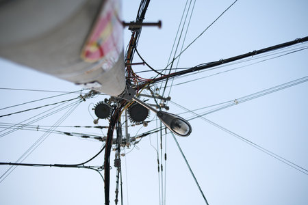 Telegraph pole(Power pole)の写真素材