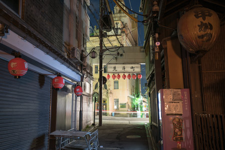 Old street at Pontocho,Kyoto,tourism of japanのeditorial素材