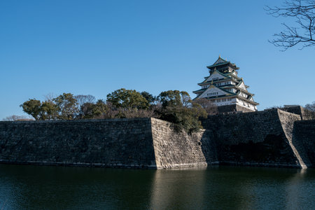 Osaka castle,winter osaka,tourism of japanのeditorial素材