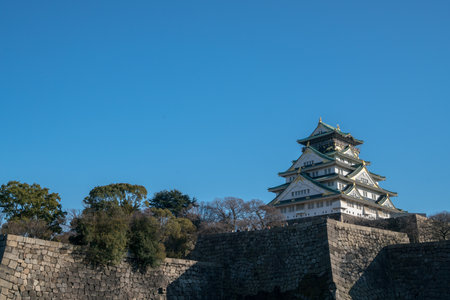 Osaka castle,winter osaka,tourism of japanのeditorial素材