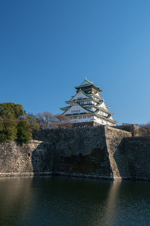 Osaka castle,winter osaka,tourism of japanのeditorial素材