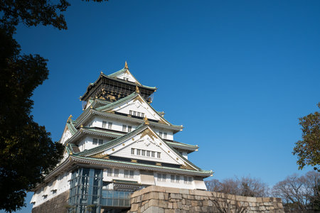 Osaka castle,winter osaka,tourism of japanのeditorial素材