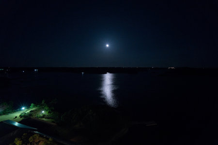 Ago bay in night time,Iseshima area,mie prefecture,tourism of japanの写真素材