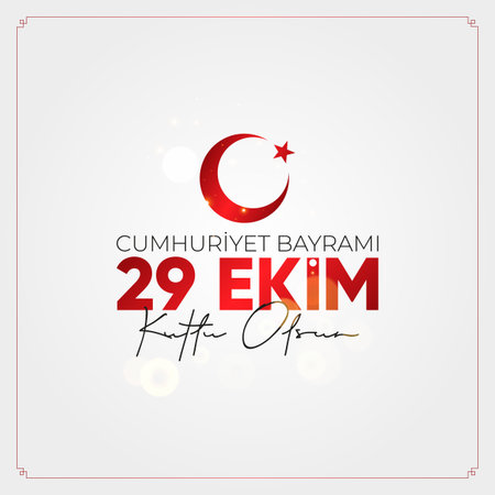 Translation October 29 Turkey Republic Day. Happy October 29 Republic Day.のイラスト素材