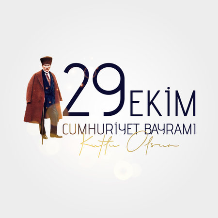 Translation October 29 Turkey Republic Day. Happy October 29 Republic Day.のイラスト素材