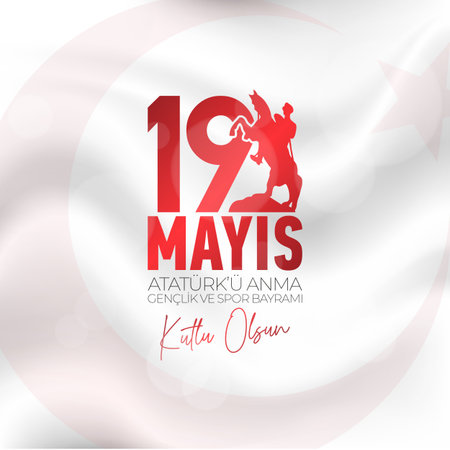 19 May Commemoration of Ataturk, Youth and Sports Day. May 19 Commemoration of Ataturk, Youth and Sports Day.のイラスト素材