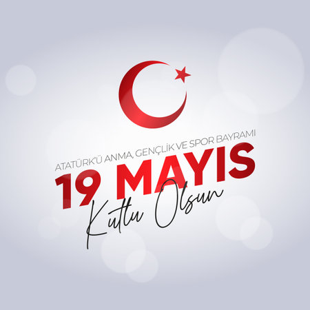 19 May Commemoration of Ataturk, Youth and Sports Day. May 19 Commemoration of Ataturk, Youth and Sports Day.のイラスト素材