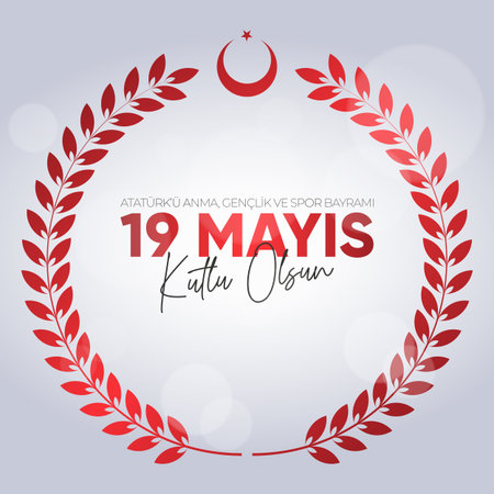 19 May Commemoration of Ataturk, Youth and Sports Day. May 19 Commemoration of Ataturk, Youth and Sports Day.のイラスト素材