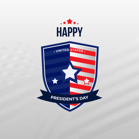Happy Presidents Day in USA celebrate design with waving United States of America national flag. vector illustration.のイラスト素材