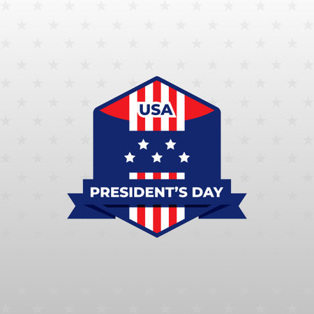 Happy Presidents Day in USA celebrate design with waving United States of America national flag. vector illustration.のイラスト素材