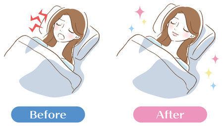 A woman snoring setのイラスト素材