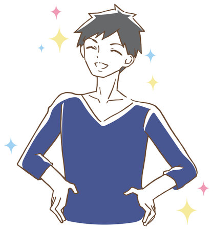 Men stretching illustrationのイラスト素材