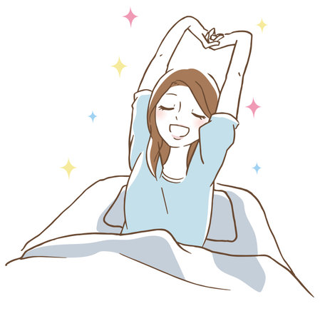 Woman stretching illustrationのイラスト素材