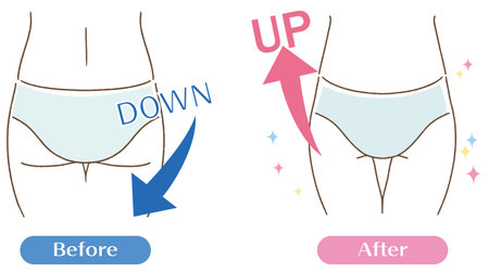 Ass sagging illustration diet vector setのイラスト素材