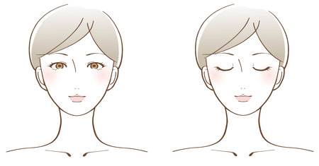Woman's face illustration setのイラスト素材