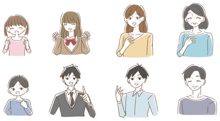 Rejoice Child Adult Mature Set Illustrationのイラスト素材