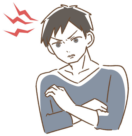 An angry man stressed illustrationのイラスト素材