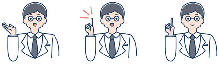 Doctor medical pointing male illustrationのイラスト素材