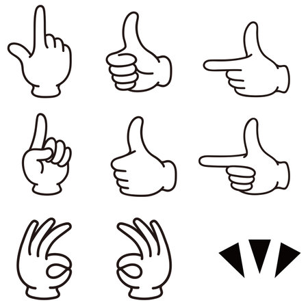Finger pointing hand icon setのイラスト素材