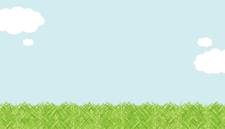 Lawn and blue sky illustration vectorのイラスト素材