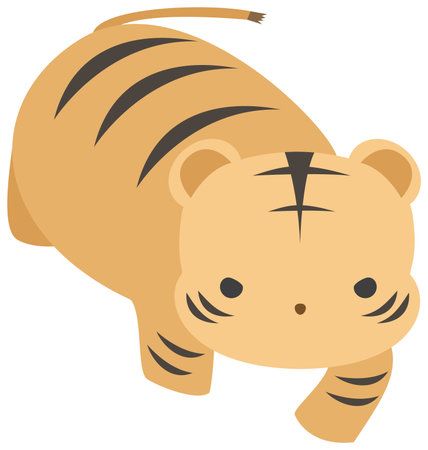 New Year's greeting card material Year of the Tiger vector illustrationのイラスト素材