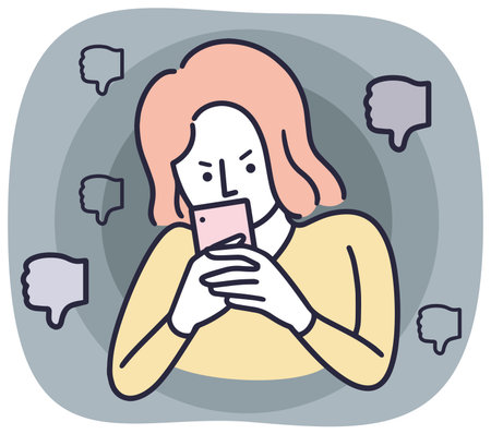 Slandering woman Simple vector illustrationのイラスト素材