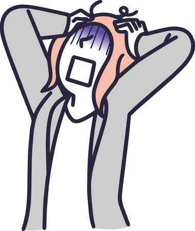 Woman in shock Simple Illustrationのイラスト素材