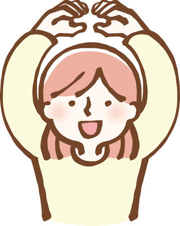 Correct Illustration of a woman posing in a circleのイラスト素材