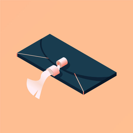 Isometric women black clutch isolated on peach background. Beautiful fashion illustration good for...