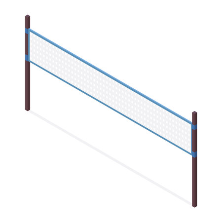 Beach volleyball net isolated on white background. Vector isometric object good for sport illustration.のイラスト素材