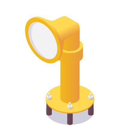 Isometric airport landing lights for landing in yellow color.のイラスト素材
