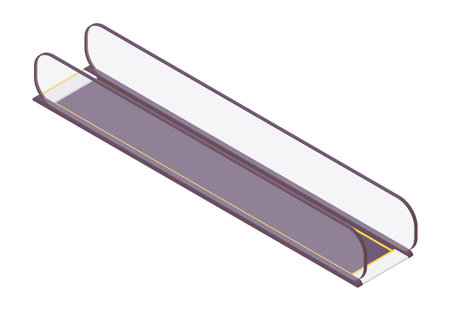 Isometric moving walkway or travolator, moving sidewalk. At the airport, metro, business center.のイラスト素材