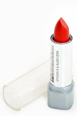 Red Lipstick Isolated on White Backgroundの写真素材