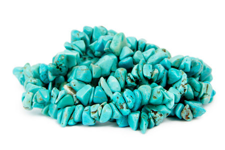 Heap of Turquoise Strings, Isolated on White Backgroundの写真素材