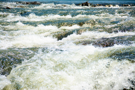 Mighty Waters of the Zambezi River, Zambia, Africaの写真素材