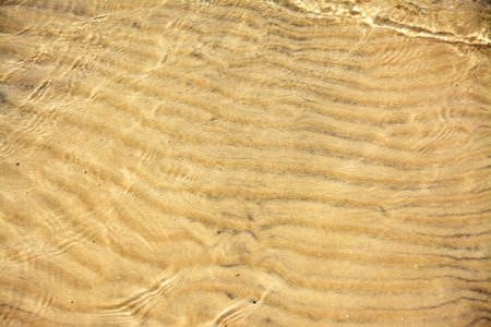 Background - Sand Patterns in Shallow Waterの写真素材