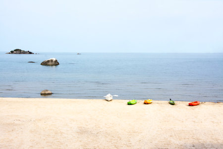 Back From Rowing to the Nearest Island, Lake Malawi, Malawi, Africaの写真素材