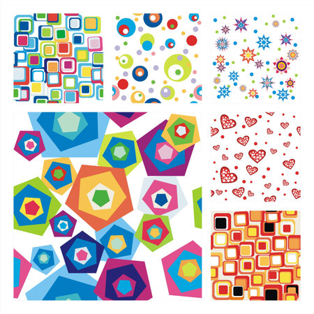 Collection Of Six Seamless Pattern.Background textureのイラスト素材