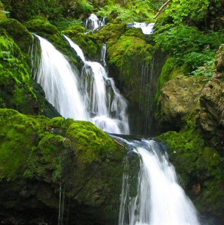 waterfall Kropa on Mostnica river. National park Triglav. Slovenia.の写真素材