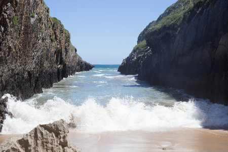 Beach in Asturias Spainの写真素材