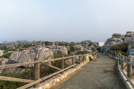 viewpoint in the Torcal de Antequeraの写真素材