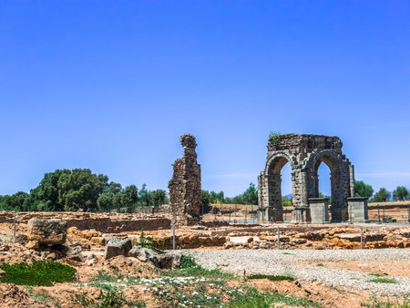 ancient roman city of caparra in caceres extremadura spainの写真素材