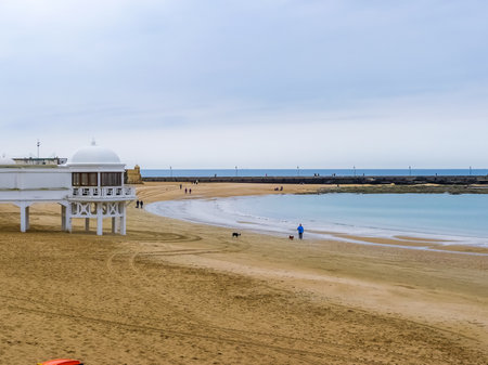 Caleta beach in Cadiz, winter dayのeditorial素材