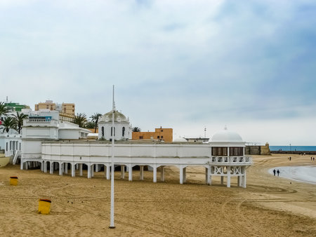 Caleta beach in Cadiz, winter dayのeditorial素材