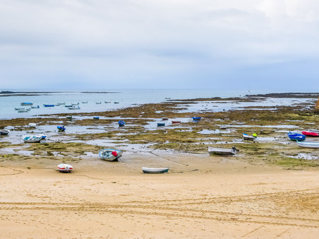 Caleta beach in Cadiz, winter dayの写真素材