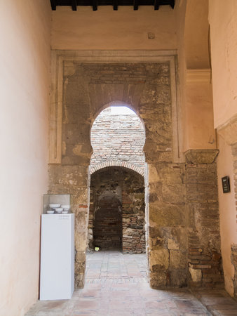 Moorish arches in the Alcazaba of Malagaのeditorial素材