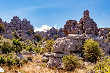 Karstic landscape in a unique area of Antequera, with remote sites of difficult access.の写真素材