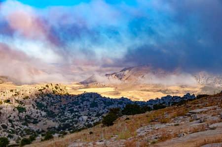 Karstic landscape in a unique area of Antequera, with remote sites of difficult access.の写真素材